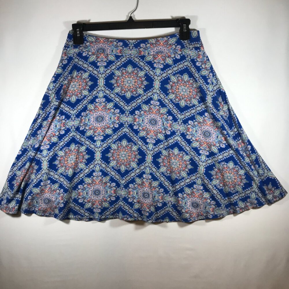 ReneeC. Women's Large Blue Lined Skirt Made in U.S.A.